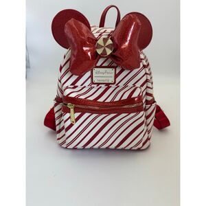 Disney Parks LoungeFly Peppermint Holiday/Christmas Candy Cane Mini Backpack